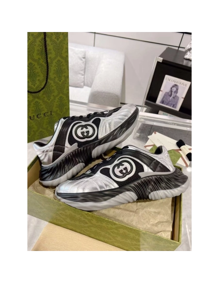 Gucci Ripple Leather Low-Top Casual Shoes,GUCCI SHOES