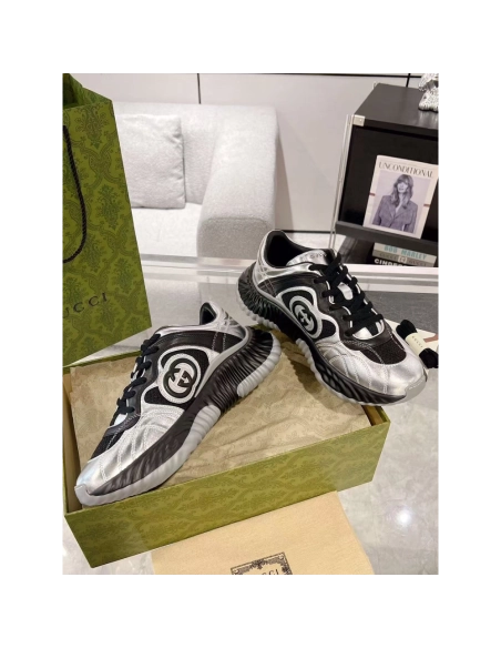 Gucci Ripple Leather Low-Top Casual Shoes,GUCCI SHOES