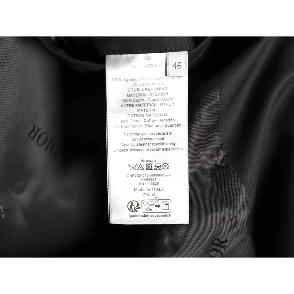 Dior rectangular logo lambskin leather jacket,Dior