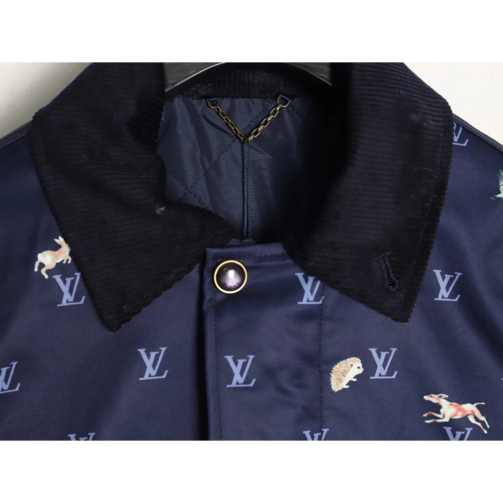 Louis Vuitton Animal Print Corduroy Jacket with Lapel,Louis Vuitton
