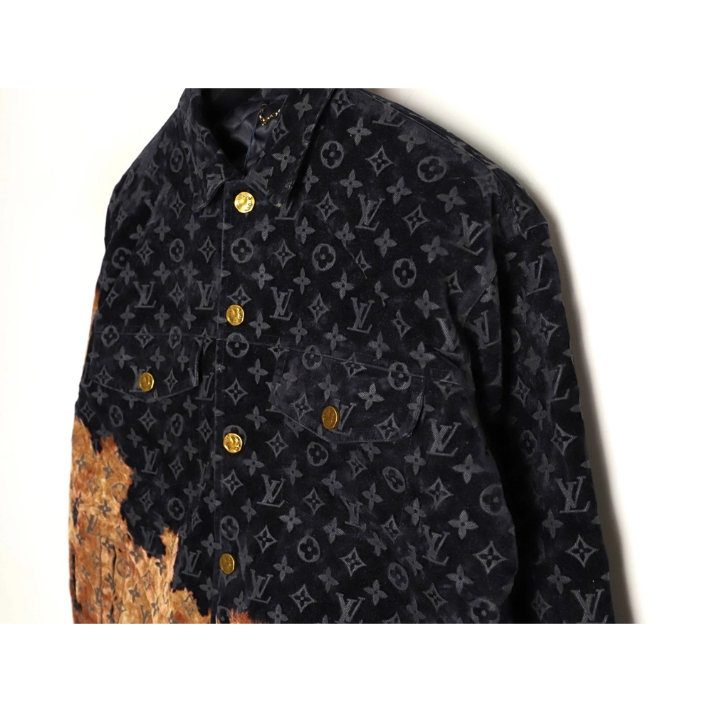 Louis Vuitton Campfire Flocked Denim Jacket,Louis Vuitton