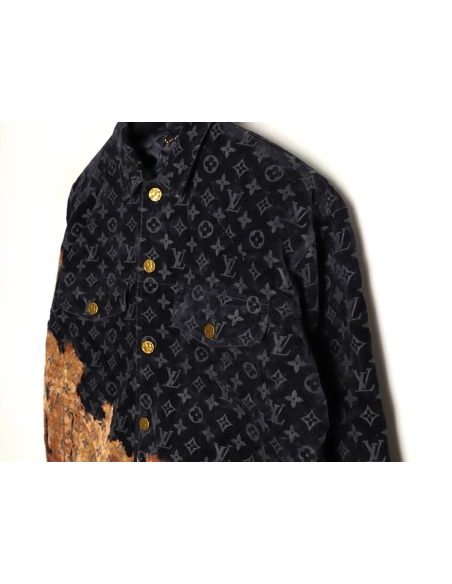 Louis Vuitton Campfire Flocked Denim Jacket,Louis Vuitton