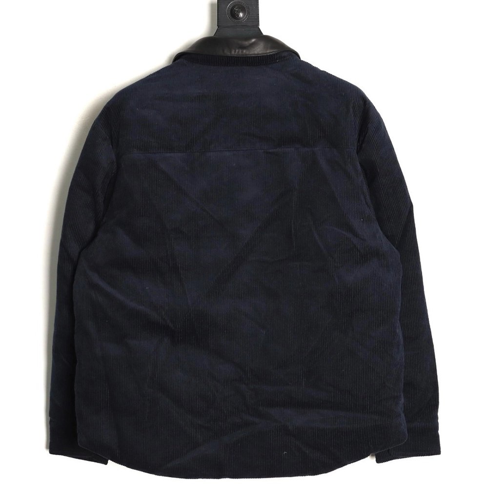 Miu Miu Corduroy Down Jacket with Leather Collar,Miu Miu