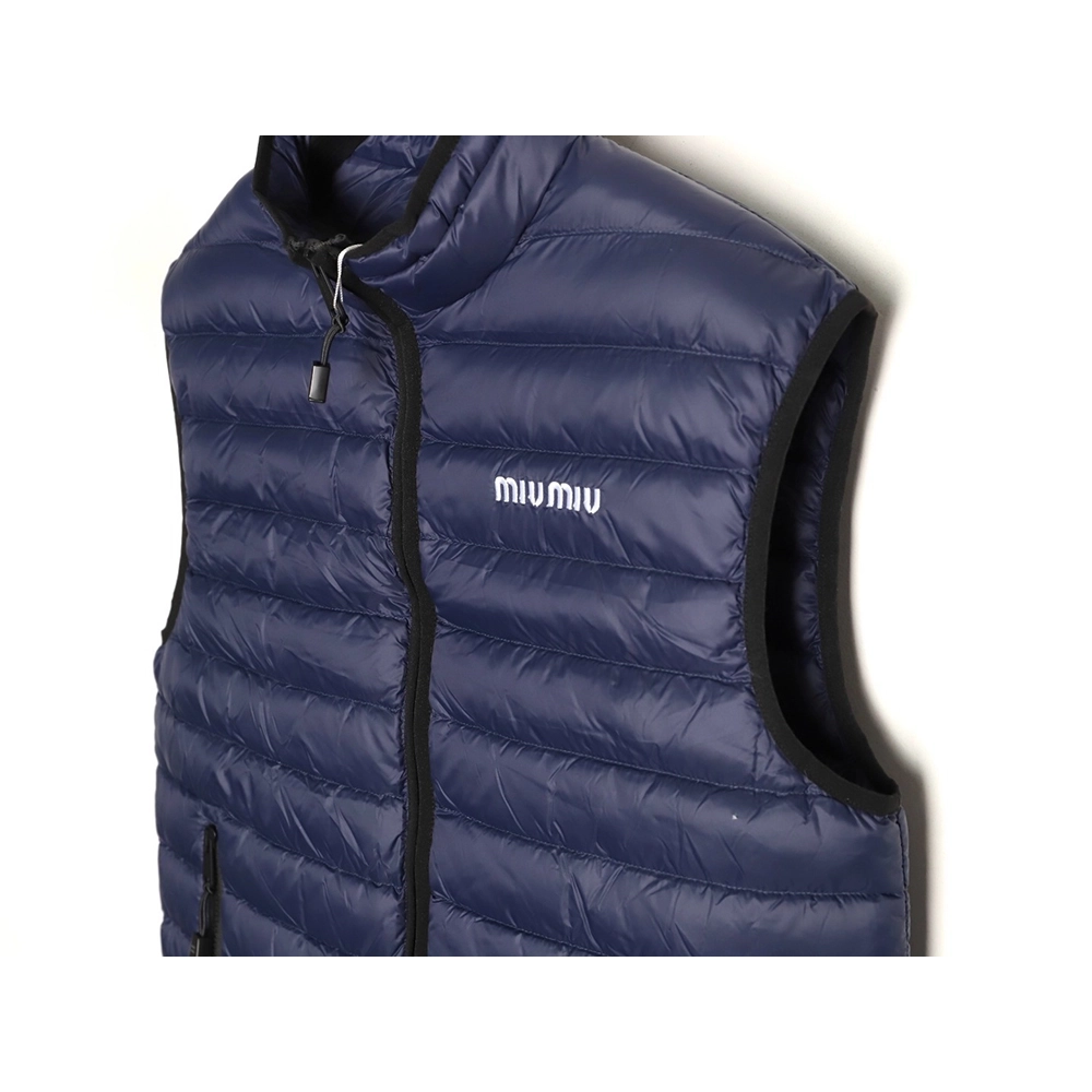 Miu Miu Letter Embroidered Rib Down Vest,Miu Miu