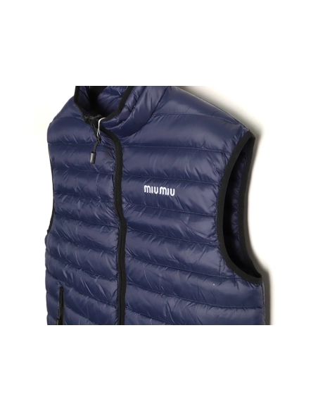 Miu Miu Letter Embroidered Rib Down Vest,Miu Miu