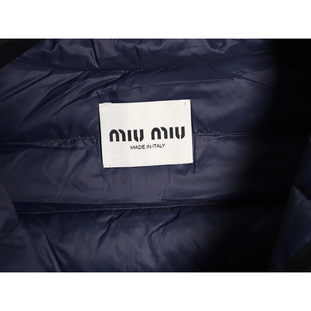 Miu Miu Letter Embroidered Rib Down Vest,Miu Miu