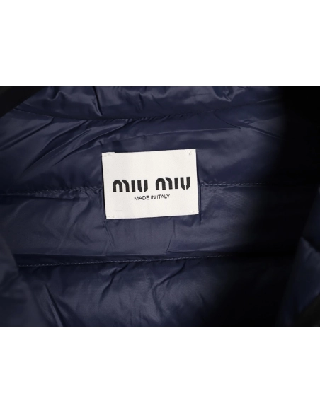 Miu Miu Letter Embroidered Rib Down Vest,Miu Miu