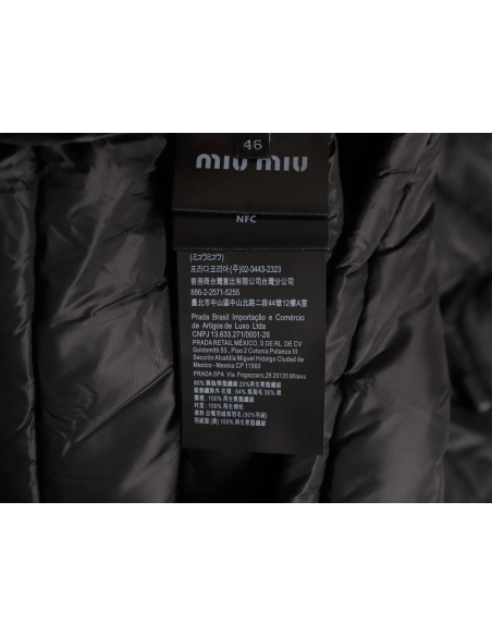 Miu Miu letter embroidered hooded down jacket TSK1,Miu Miu