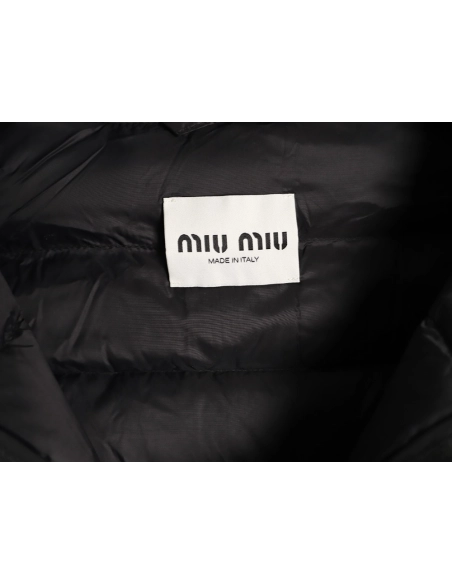 Miu Miu letter embroidered hooded down jacket TSK1,Miu Miu