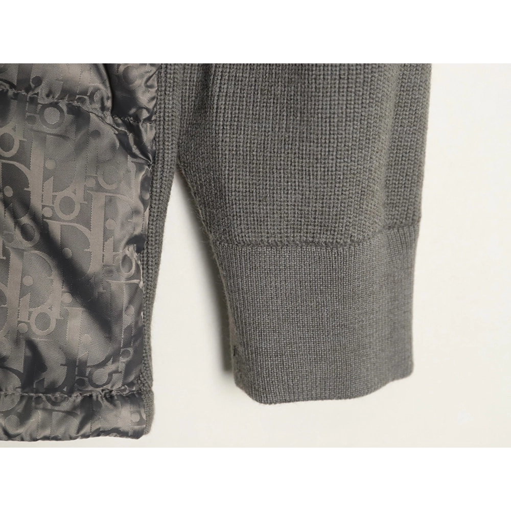 Dior patchwork jacquard knit stand collar down jacket,Dior
