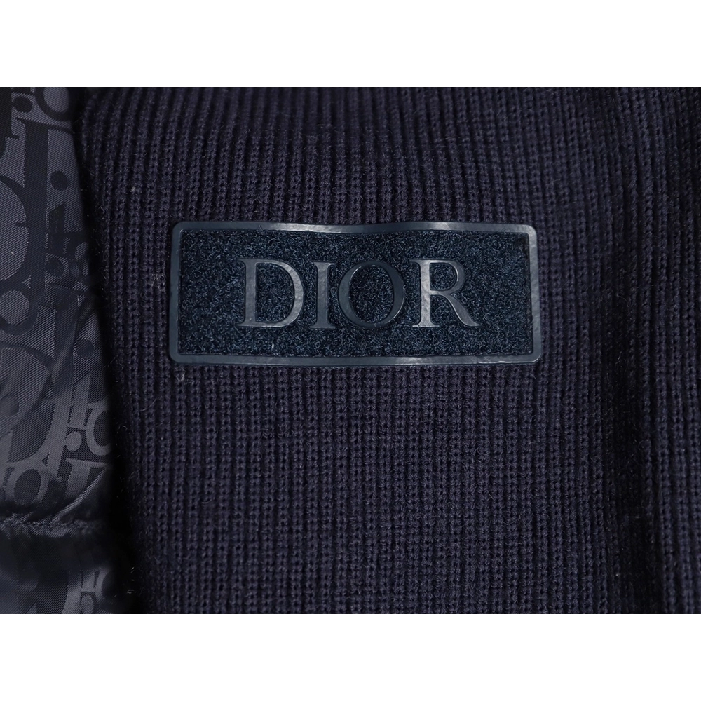 Dior patchwork jacquard knit stand collar down jacket TSK1,Dior