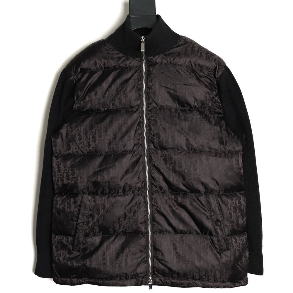 Dior patchwork jacquard knit stand collar down jacket TSK2,Dior