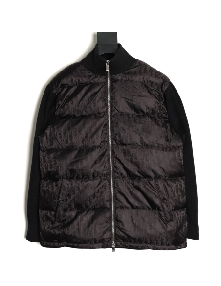 Dior patchwork jacquard knit stand collar down jacket TSK2,Dior