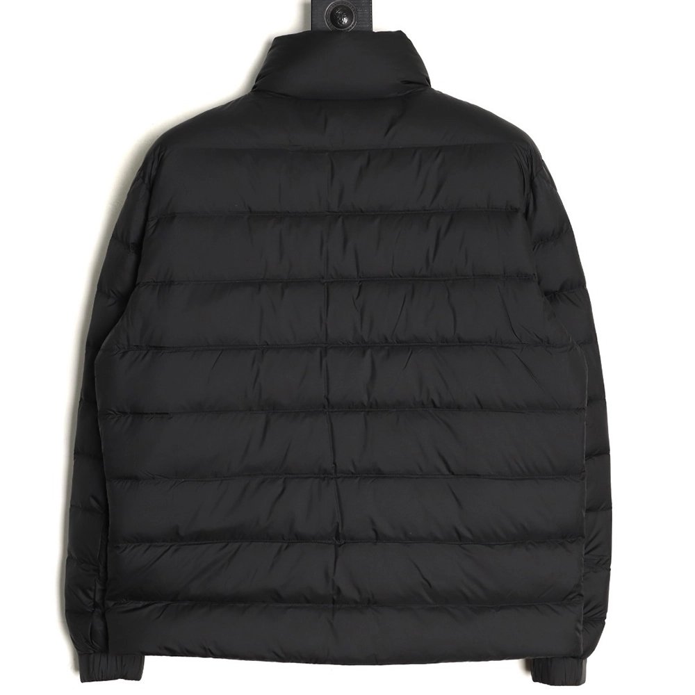 Moncler Black Label Leather Zippered Stand Collar Down Jacket,Moncler