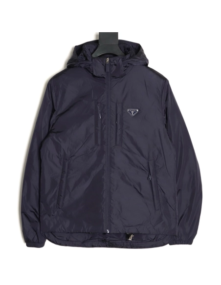 Prada double-pocket fleece hooded down jacket,Prada