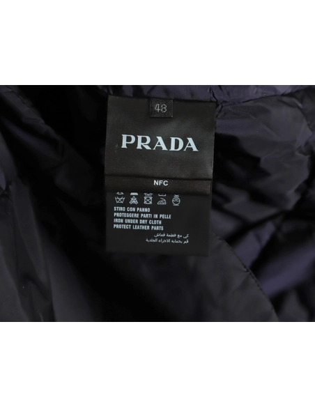 Prada double-pocket fleece hooded down jacket,Prada