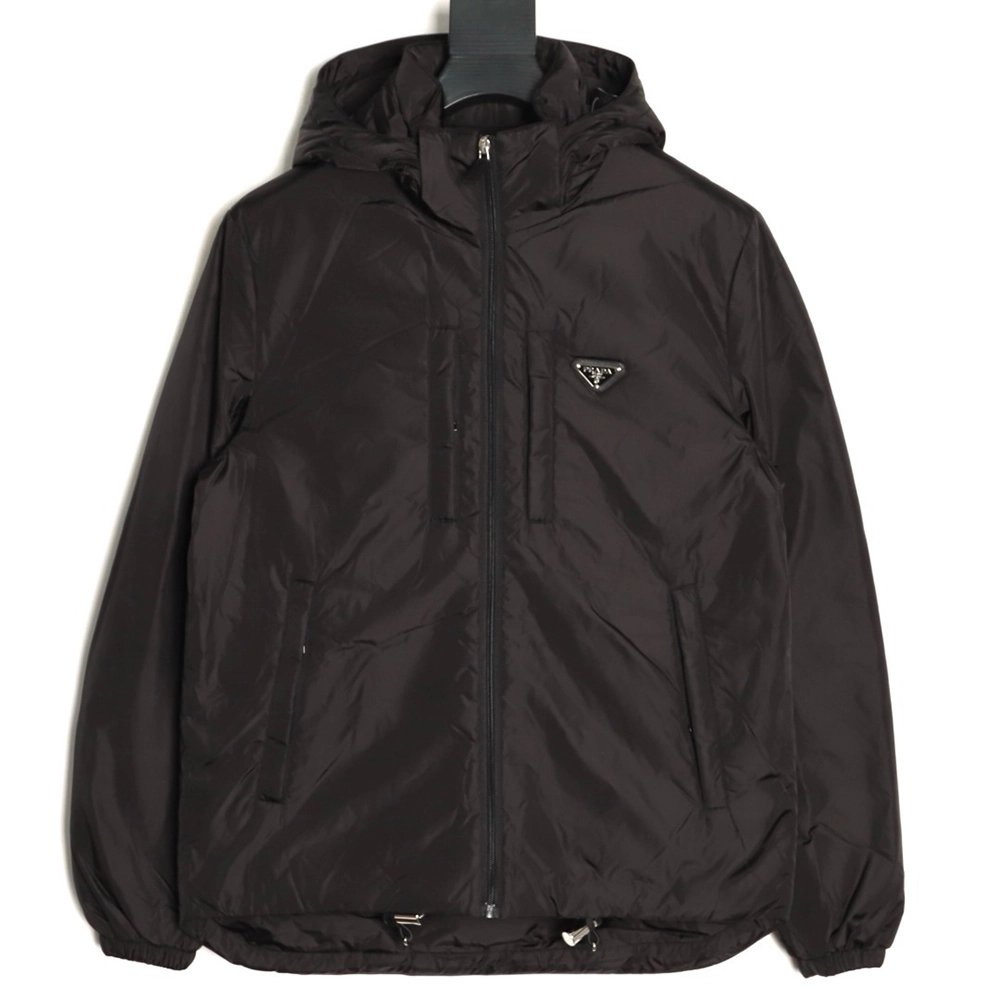 Prada double-pocket fleece hooded down jacket TSK1,Prada