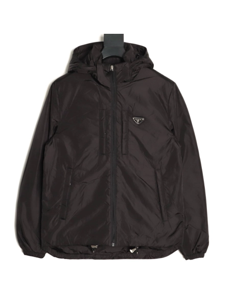 Prada double-pocket fleece hooded down jacket TSK1,Prada