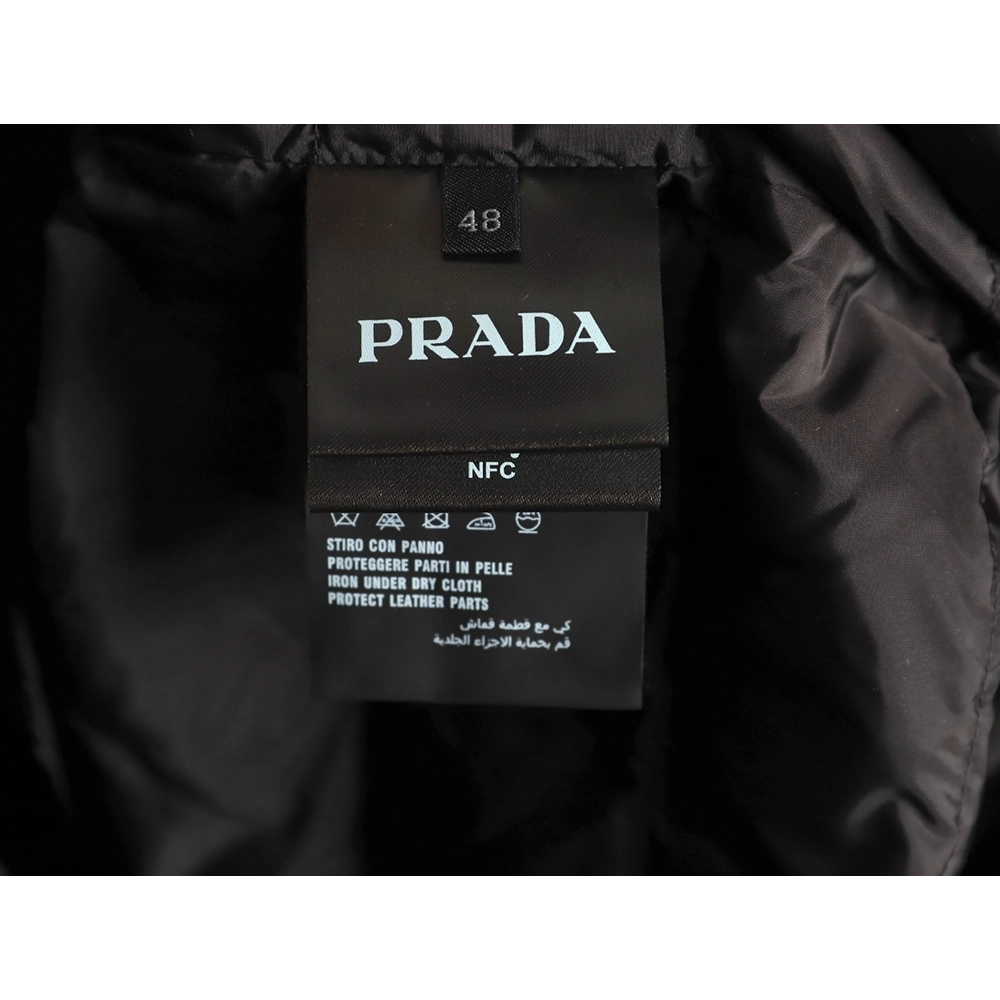Prada double-pocket fleece hooded down jacket TSK1,Prada