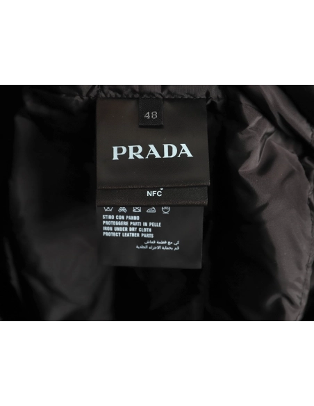 Prada double-pocket fleece hooded down jacket TSK1,Prada