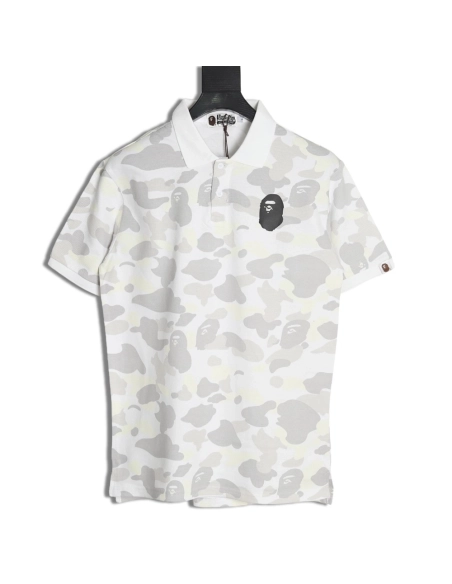 BAPE Shark Head and Tiger Head Short-Sleeve Polo Shirt,Bape