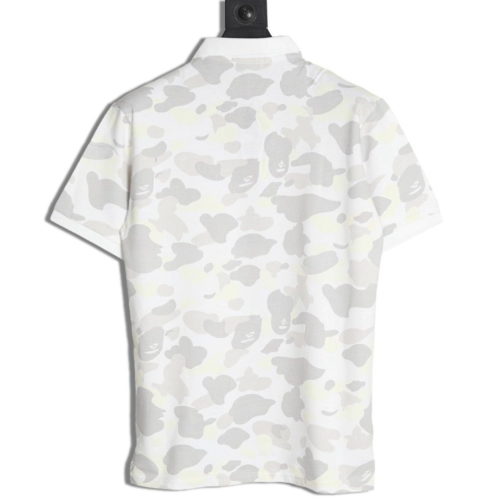 BAPE Shark Head and Tiger Head Short-Sleeve Polo Shirt,Bape
