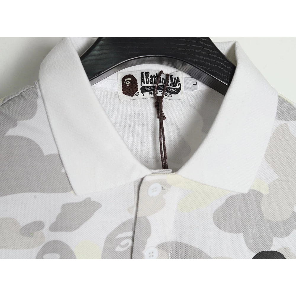 BAPE Shark Head and Tiger Head Short-Sleeve Polo Shirt,Bape