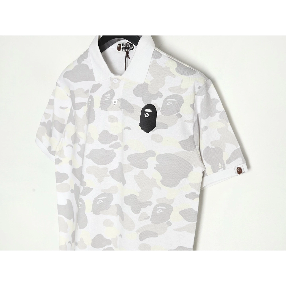 BAPE Shark Head and Tiger Head Short-Sleeve Polo Shirt,Bape