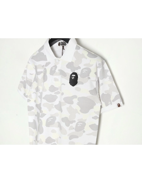 BAPE Shark Head and Tiger Head Short-Sleeve Polo Shirt,Bape