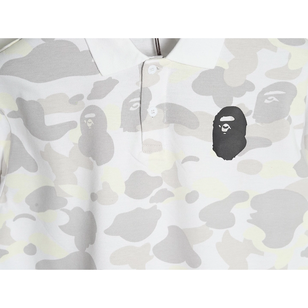 BAPE Shark Head and Tiger Head Short-Sleeve Polo Shirt,Bape
