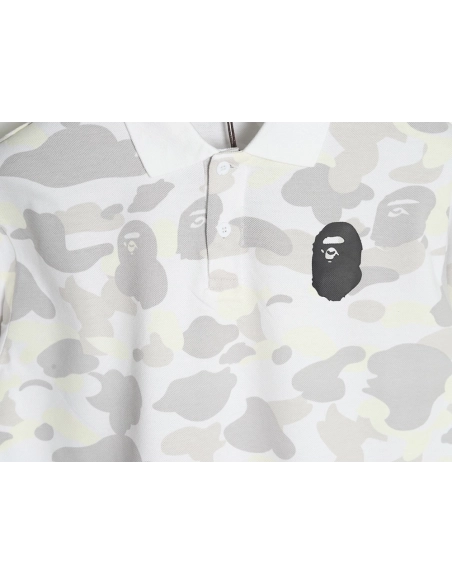 BAPE Shark Head and Tiger Head Short-Sleeve Polo Shirt,Bape