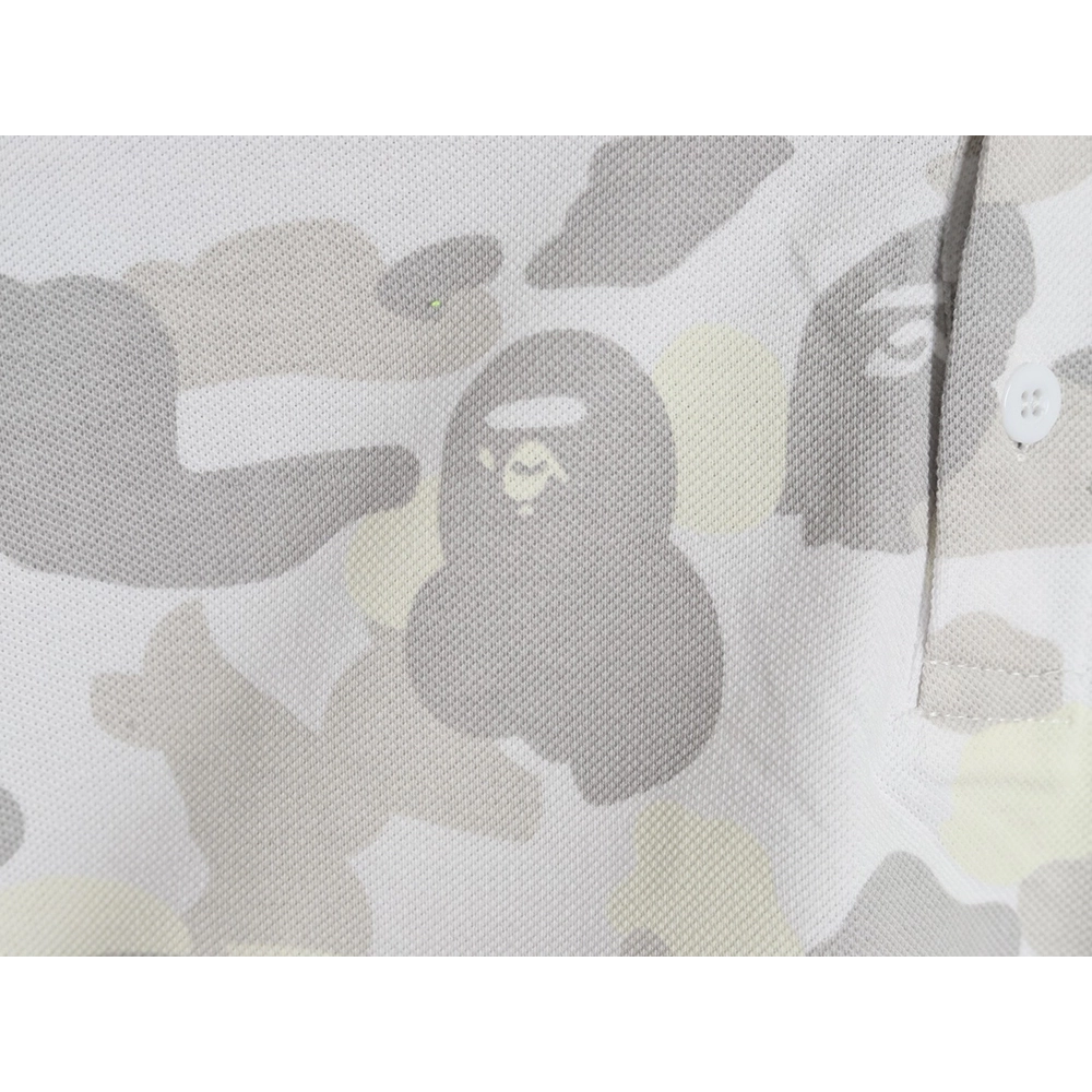 BAPE Shark Head and Tiger Head Short-Sleeve Polo Shirt,Bape