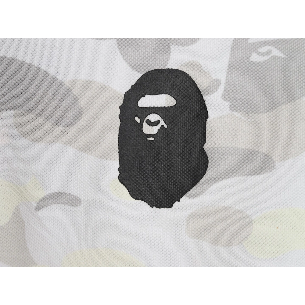 BAPE Shark Head and Tiger Head Short-Sleeve Polo Shirt,Bape