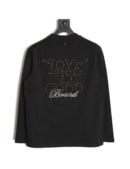 Good Brand Pearl Letter Taped Long-Sleeve T-Shirt,Good Brand
