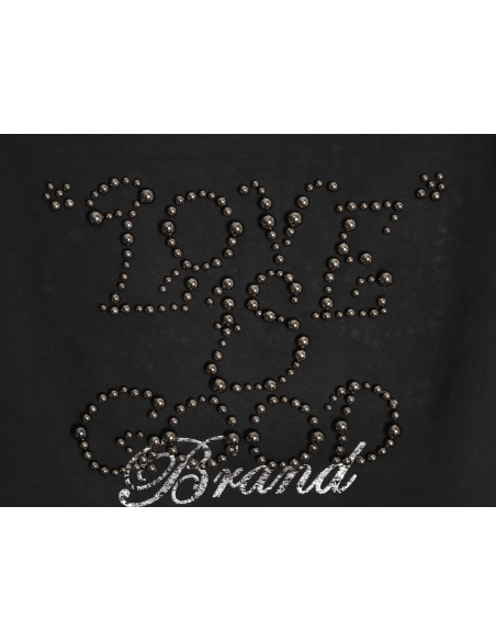 Good Brand Pearl Letter Taped Long-Sleeve T-Shirt,Good Brand