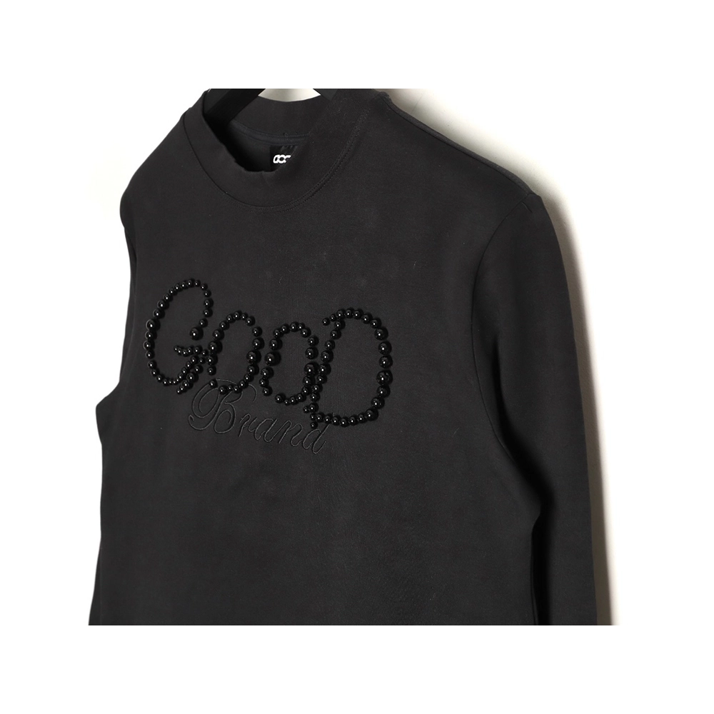 Good Brand Pearl Letter Taped Long-Sleeve T-Shirt TSK1,Good Brand