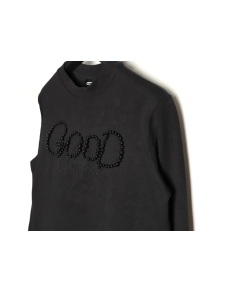 Good Brand Pearl Letter Taped Long-Sleeve T-Shirt TSK1,Good Brand