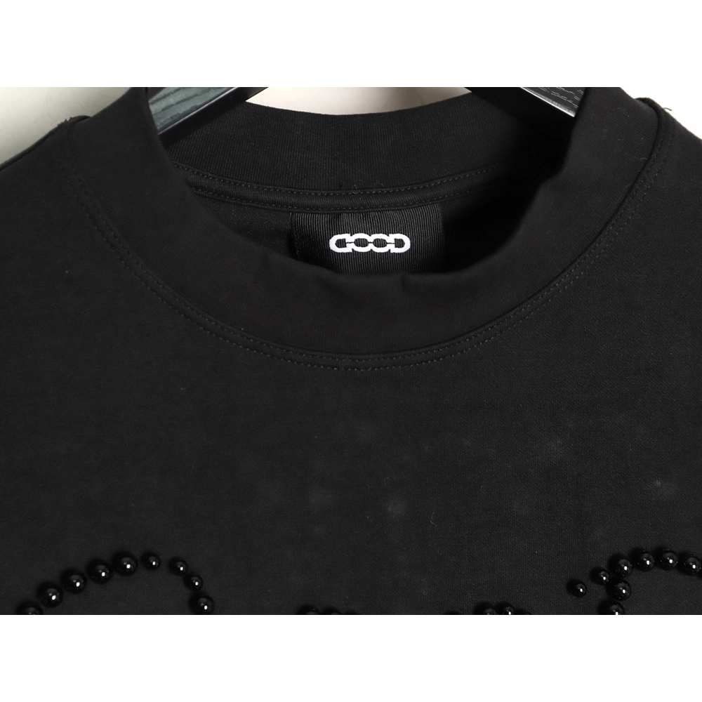 Good Brand Pearl Letter Taped Long-Sleeve T-Shirt TSK1,Good Brand
