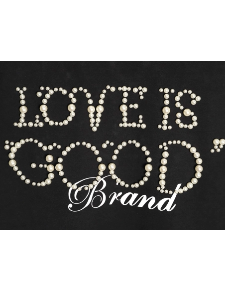 Good Brand Pearl Letter Taped Long-Sleeve T-Shirt TSK2,Good Brand