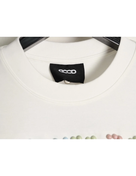 Good Brand Macaron Color Pearl Enamel Letter Long-Sleeve T-Shirt,Good Brand
