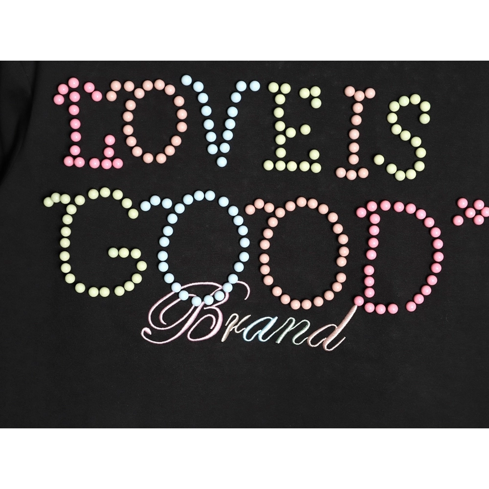 Good Brand Macaron Color Pearl Enamel Letter Long-Sleeve T-Shirt TSK1,Good Brand