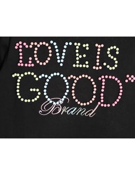 Good Brand Macaron Color Pearl Enamel Letter Long-Sleeve T-Shirt TSK1,Good Brand
