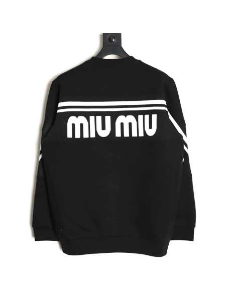 Miu Miu large logo jacquard patchwork sweatshirt TSK1,Miu Miu