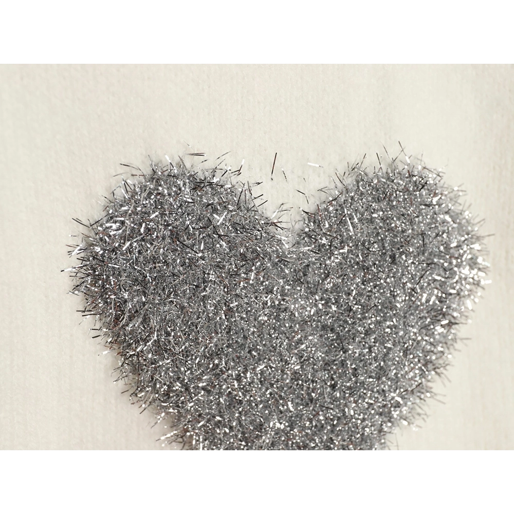 Ami minimalist style crew neck sweater with silver thread heart logo,Ami