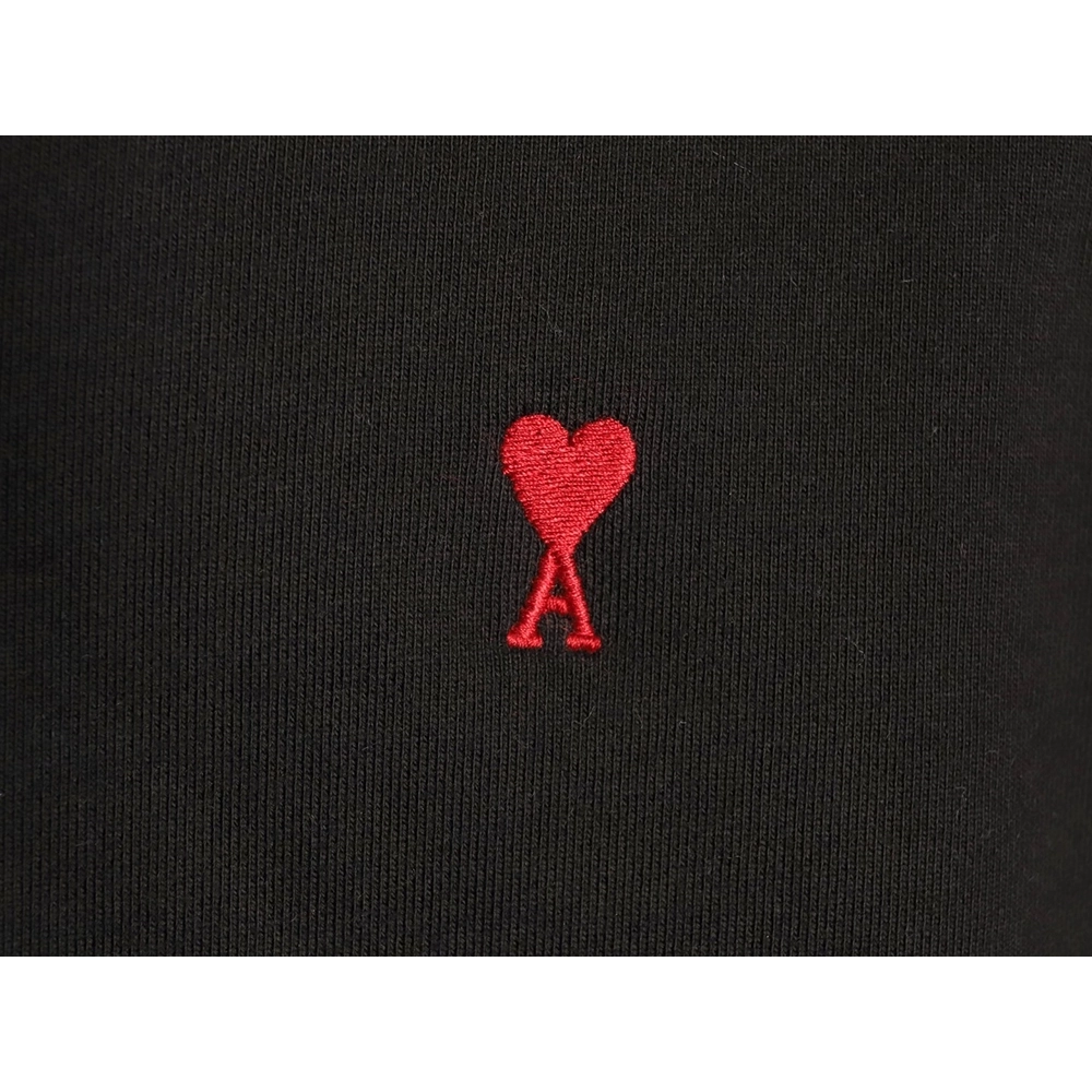 Ami Paris Heart Embroidered Zip-Up Hooded Jacket TSK2,Ami