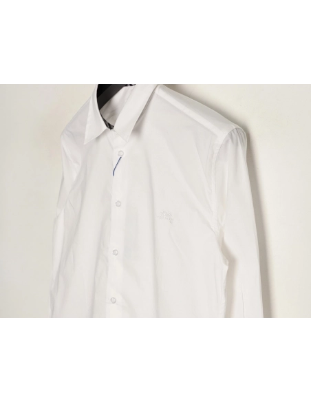Burberry embroidered logo check collar shirt,Burberry