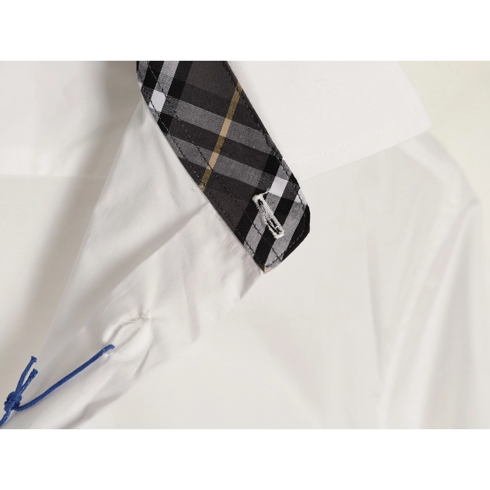 Burberry embroidered logo check collar shirt,Burberry