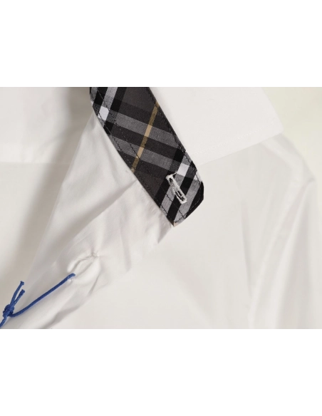 Burberry embroidered logo check collar shirt,Burberry