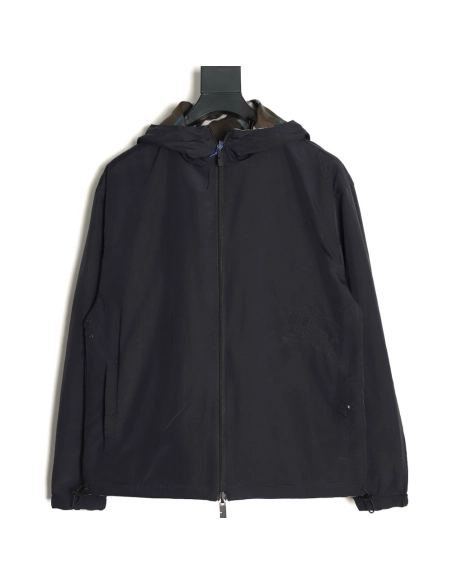 Burberry Pony Embroidered Check Reversible Zip Jacket,Burberry
