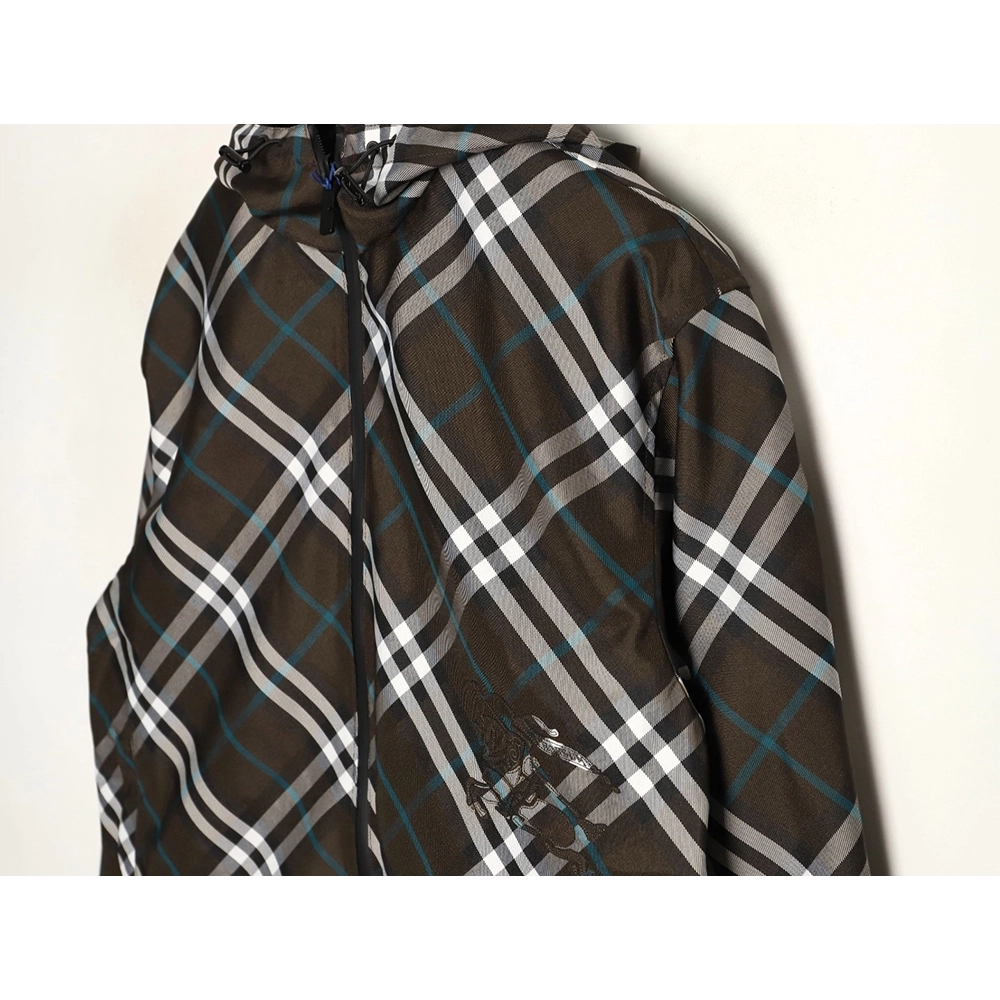 Burberry Pony Embroidered Check Reversible Zip Jacket,Burberry